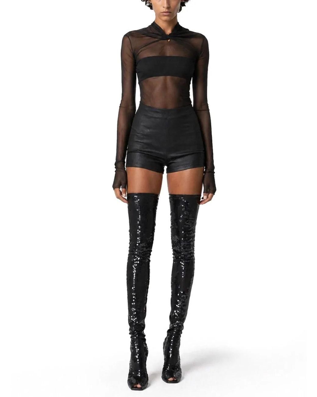 Rick Owens Black Shorts Dirt Bolan Cut Off