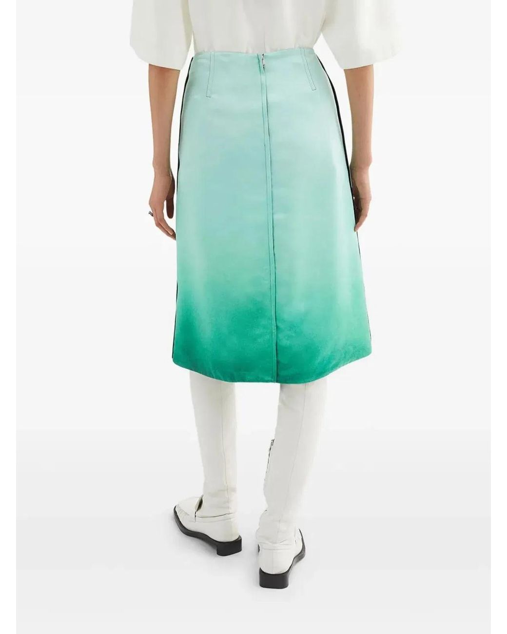Jil Sander Green Falda Dibujo Coche