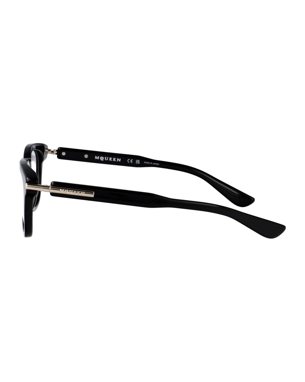 McQueen Black Transparent Recycled Acetate Glasses for men
