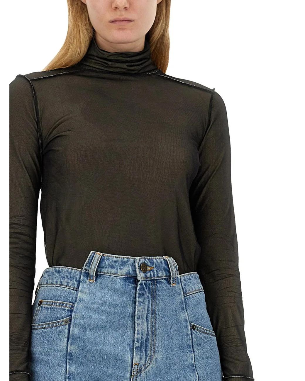 Maison Margiela Black Turtleneck Bodysuit