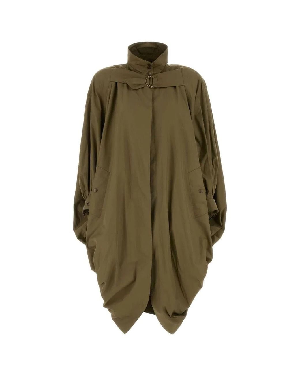 Chloé Green High Neck Trench Coat