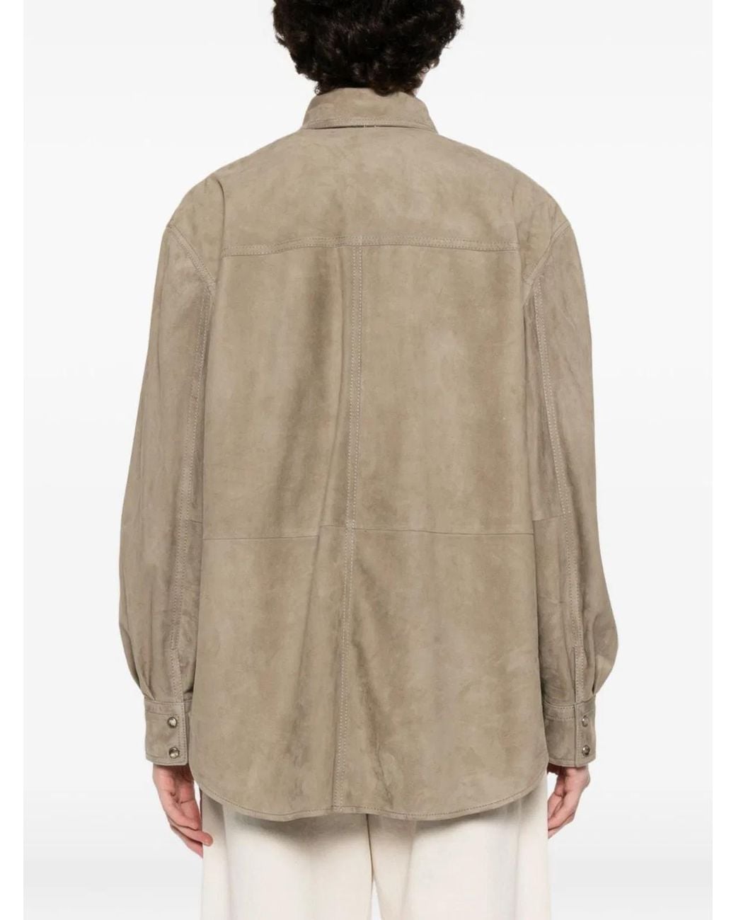 Brunello Cucinelli Natural Leather Shirt
