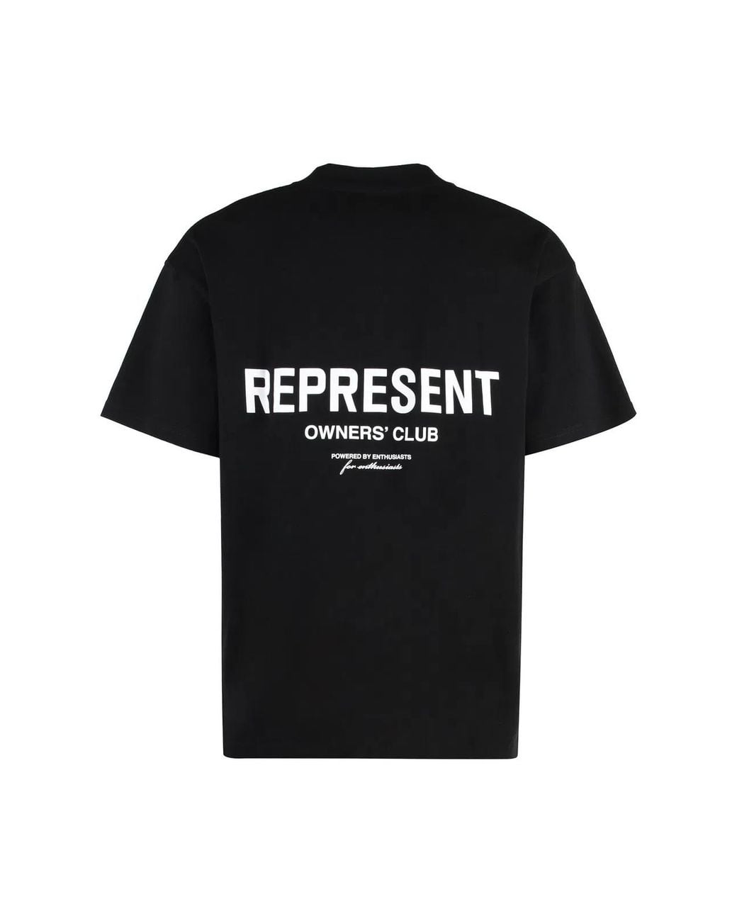 Represent Black Cotton Crew-Neck T-Shirt for men