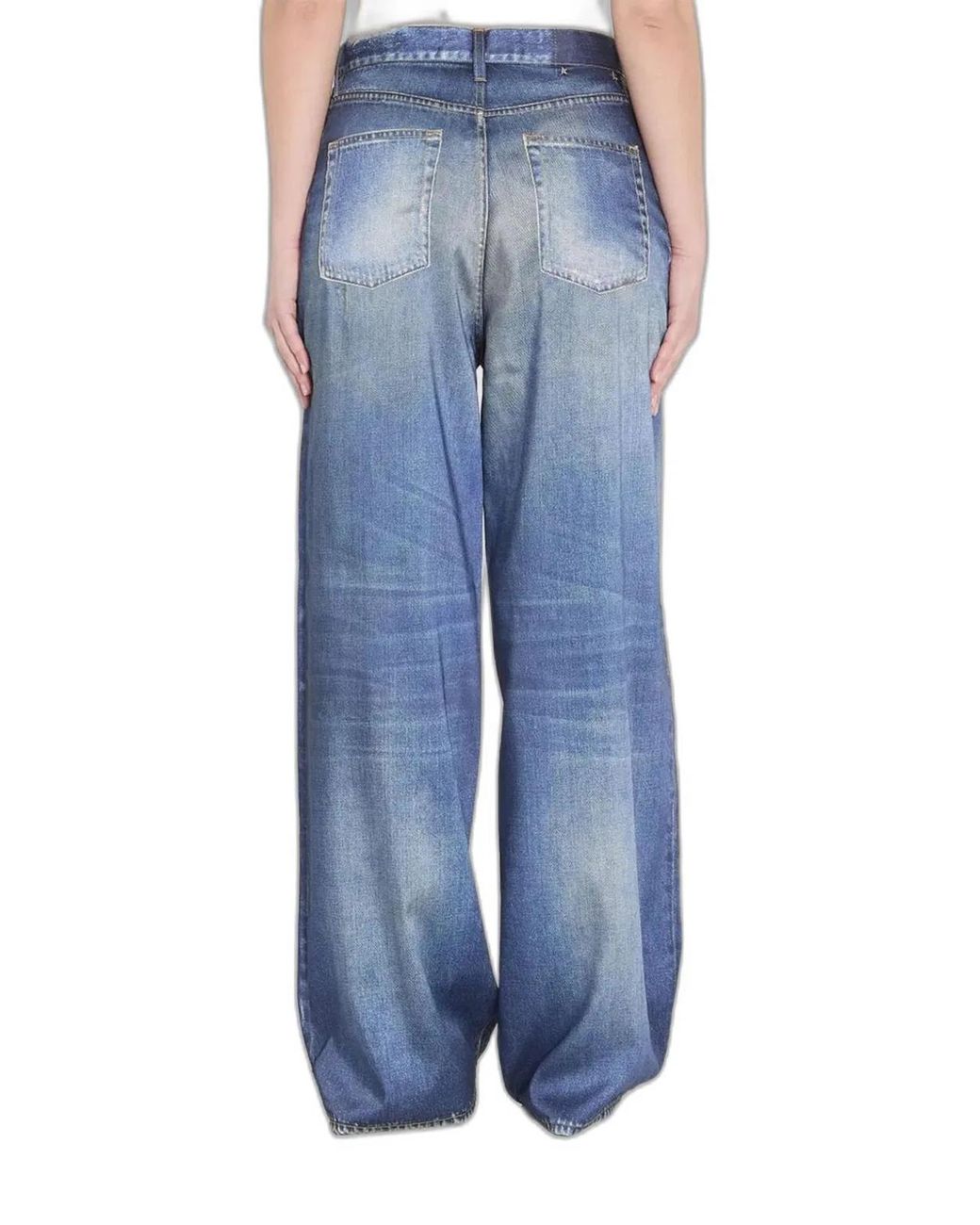 Golden Goose Deluxe Brand Blue Boyfriend Peggy Pant Archive Denim Print