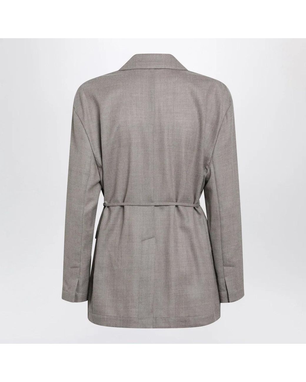 Brunello Cucinelli Gray Melange Virgin Wool Blazer