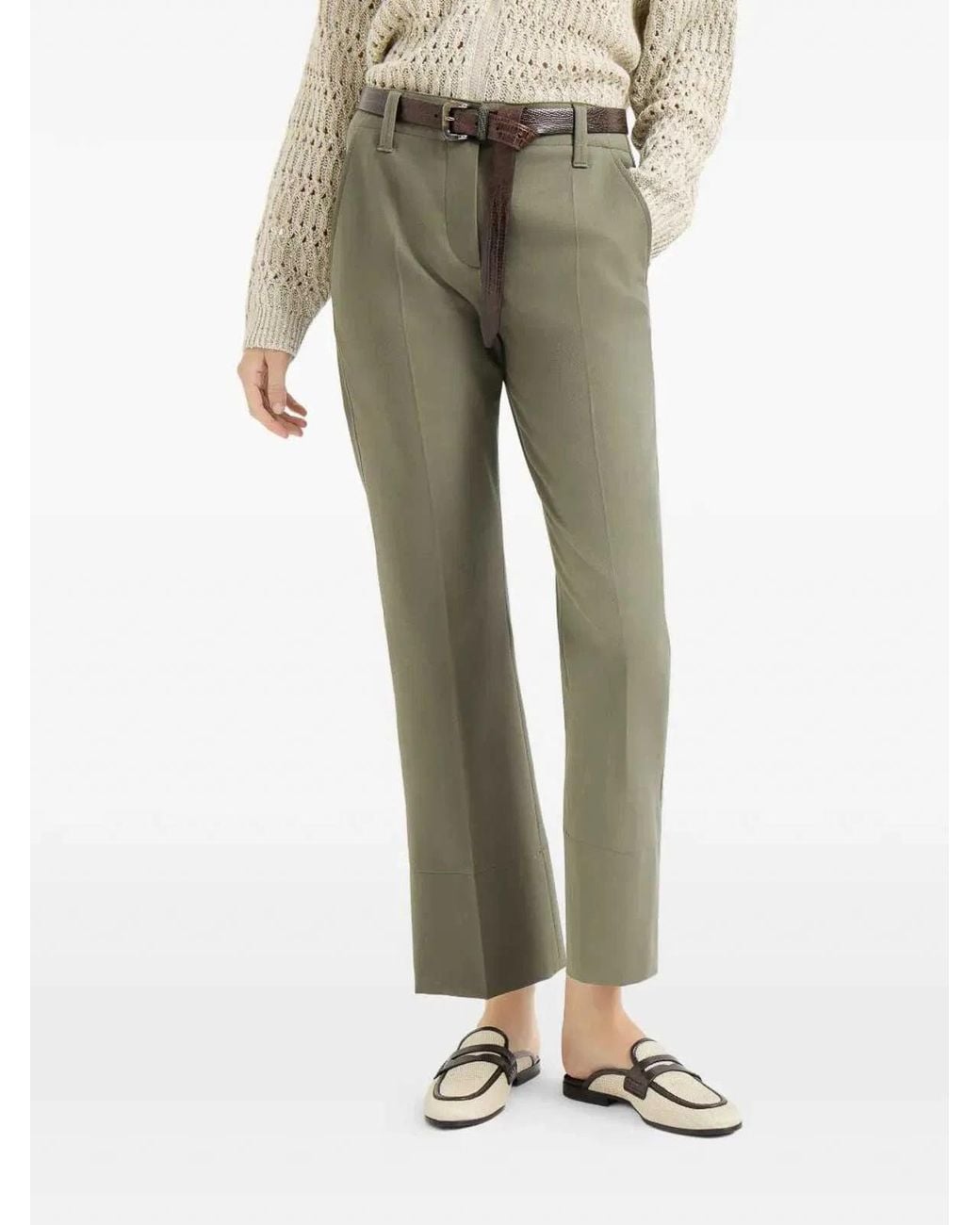 Brunello Cucinelli Gray Cotton Elastan Pants