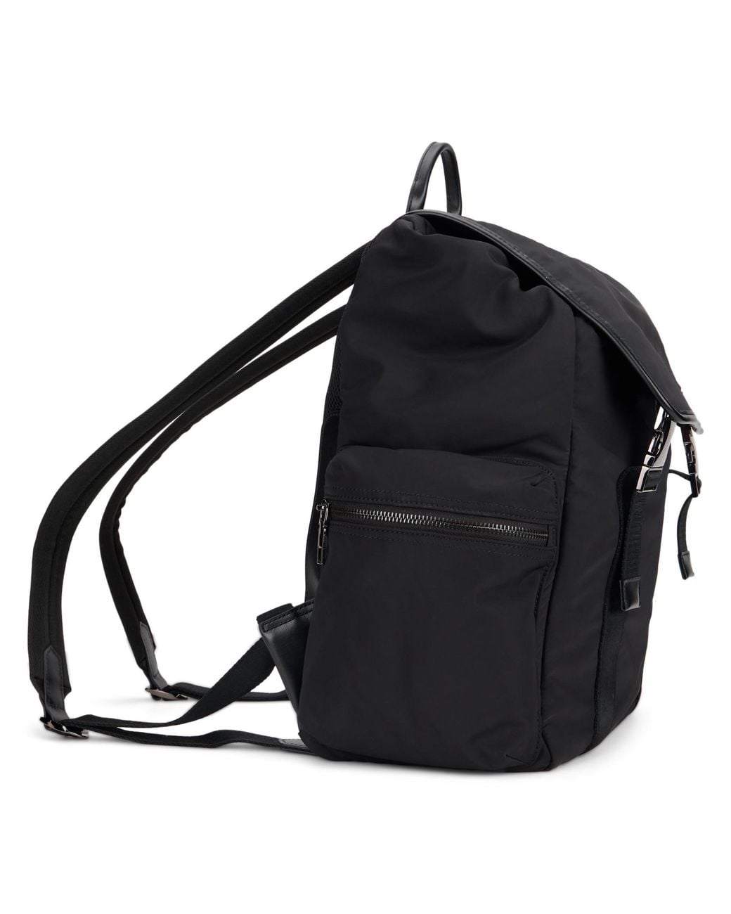 Gianni Chiarini Black Backpack Made Of Technical Fabric And Leather for men