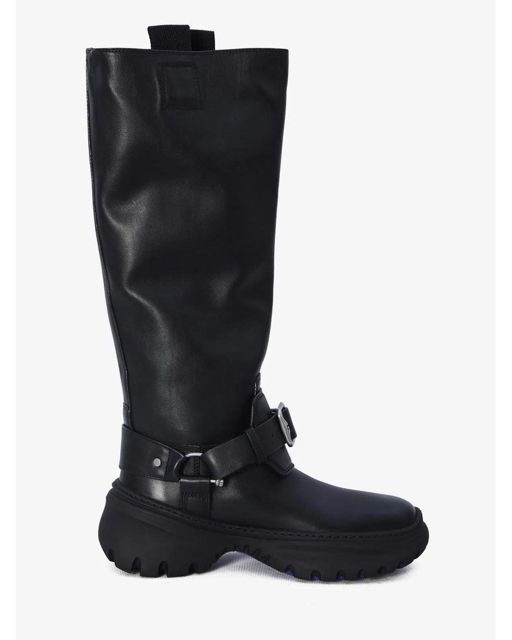Burberry Black Leather Stomp Boots