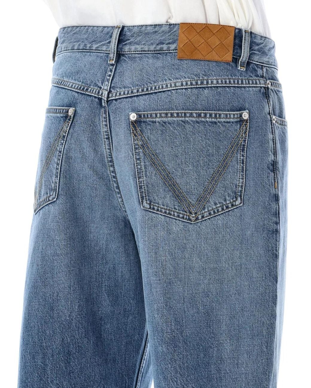 Bottega Veneta Blue Wide-Leg Cotton Jeans for men
