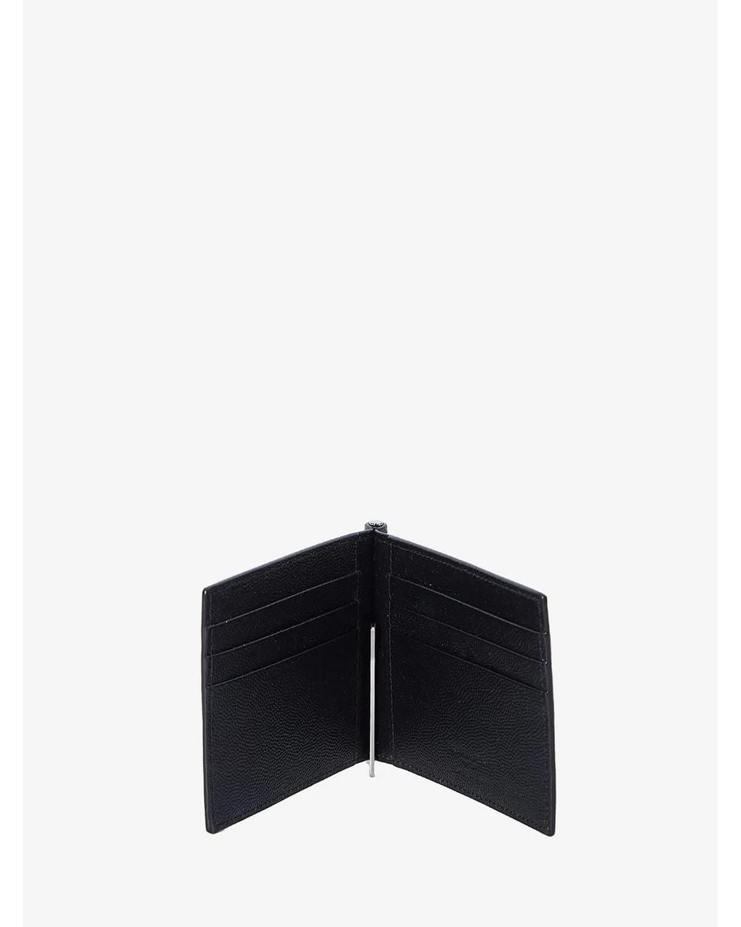 Saint Laurent White Paris Bill Clip Wallet for men