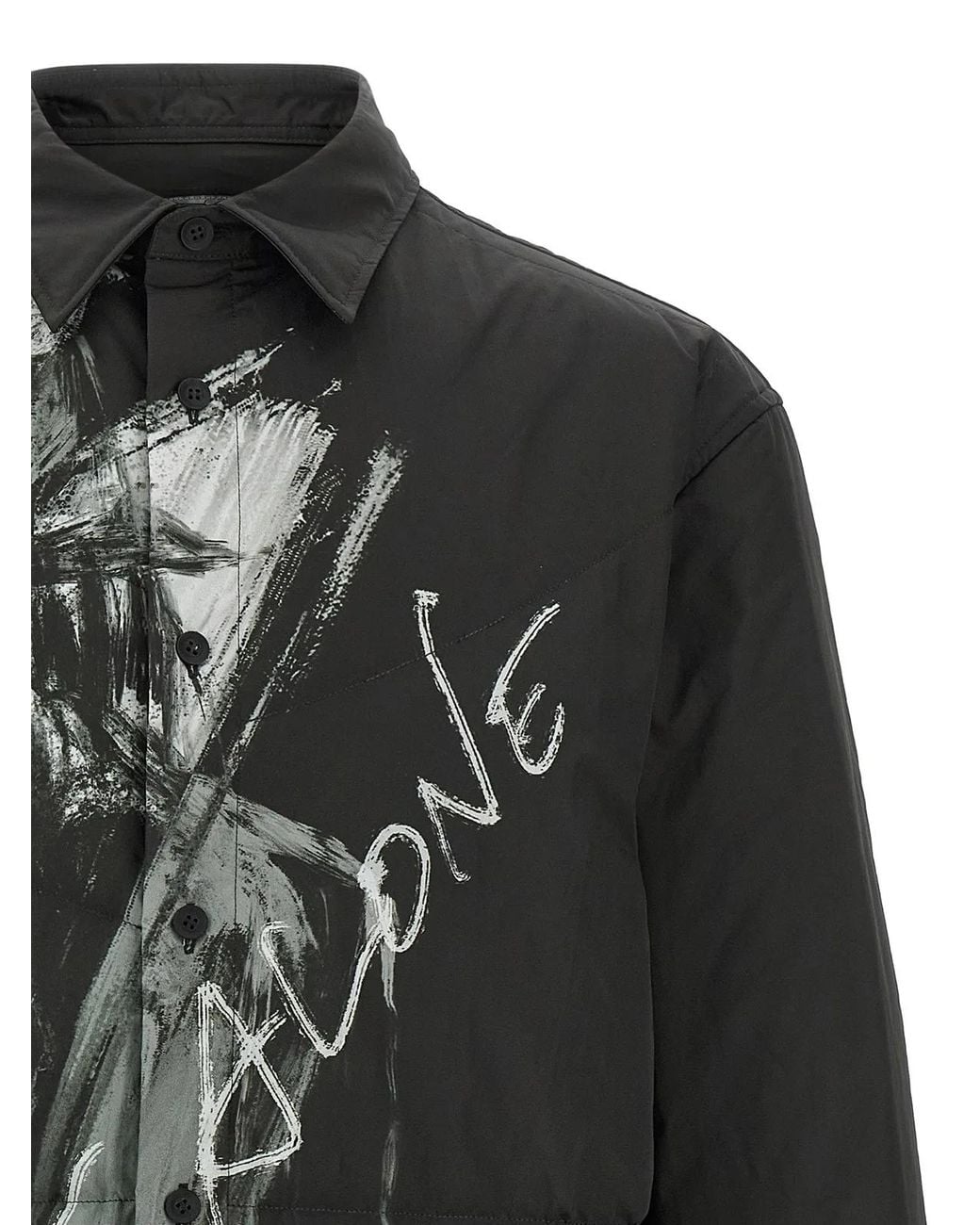 Yohji Yamamoto Black Padded Overshirt for men