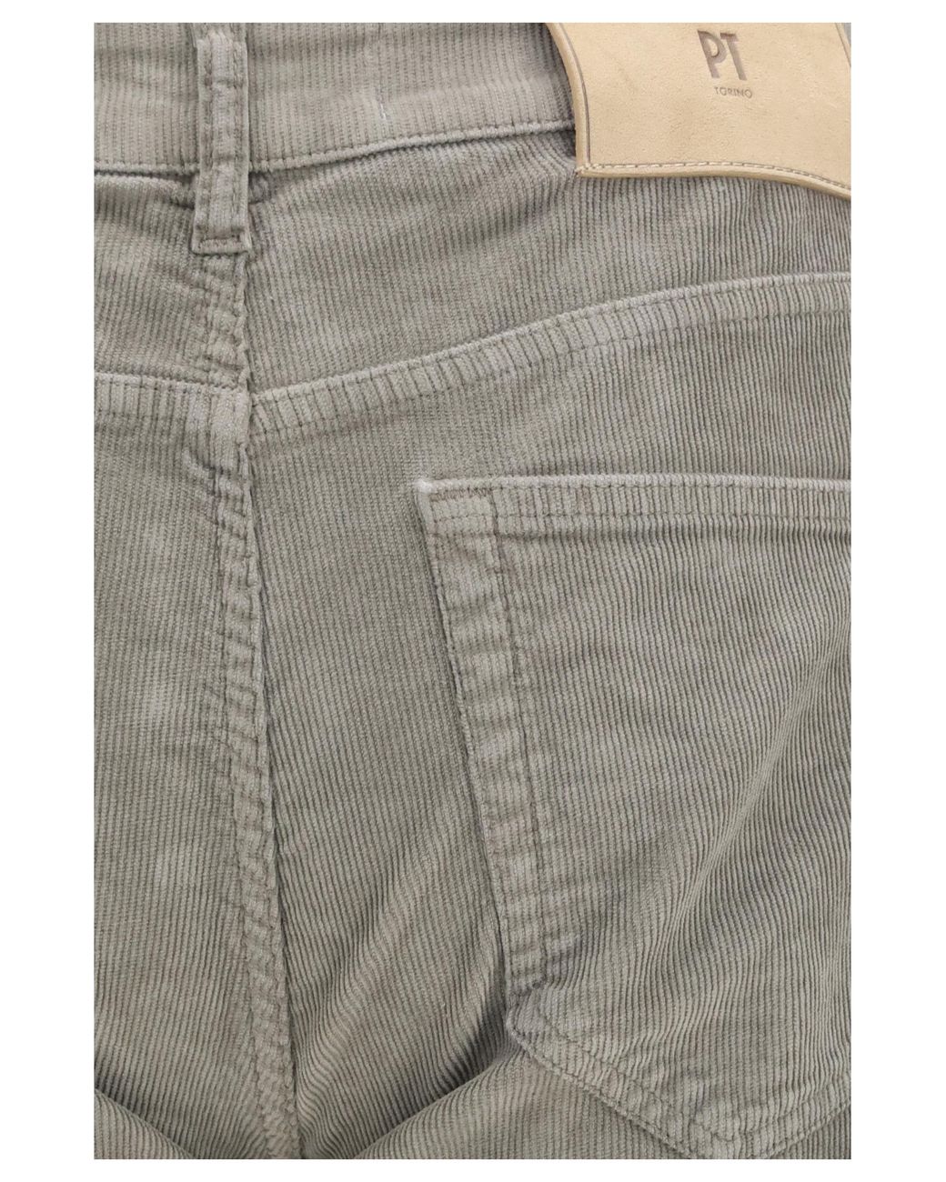 PT Torino Gray Corduroy Design Pants Cotton for men