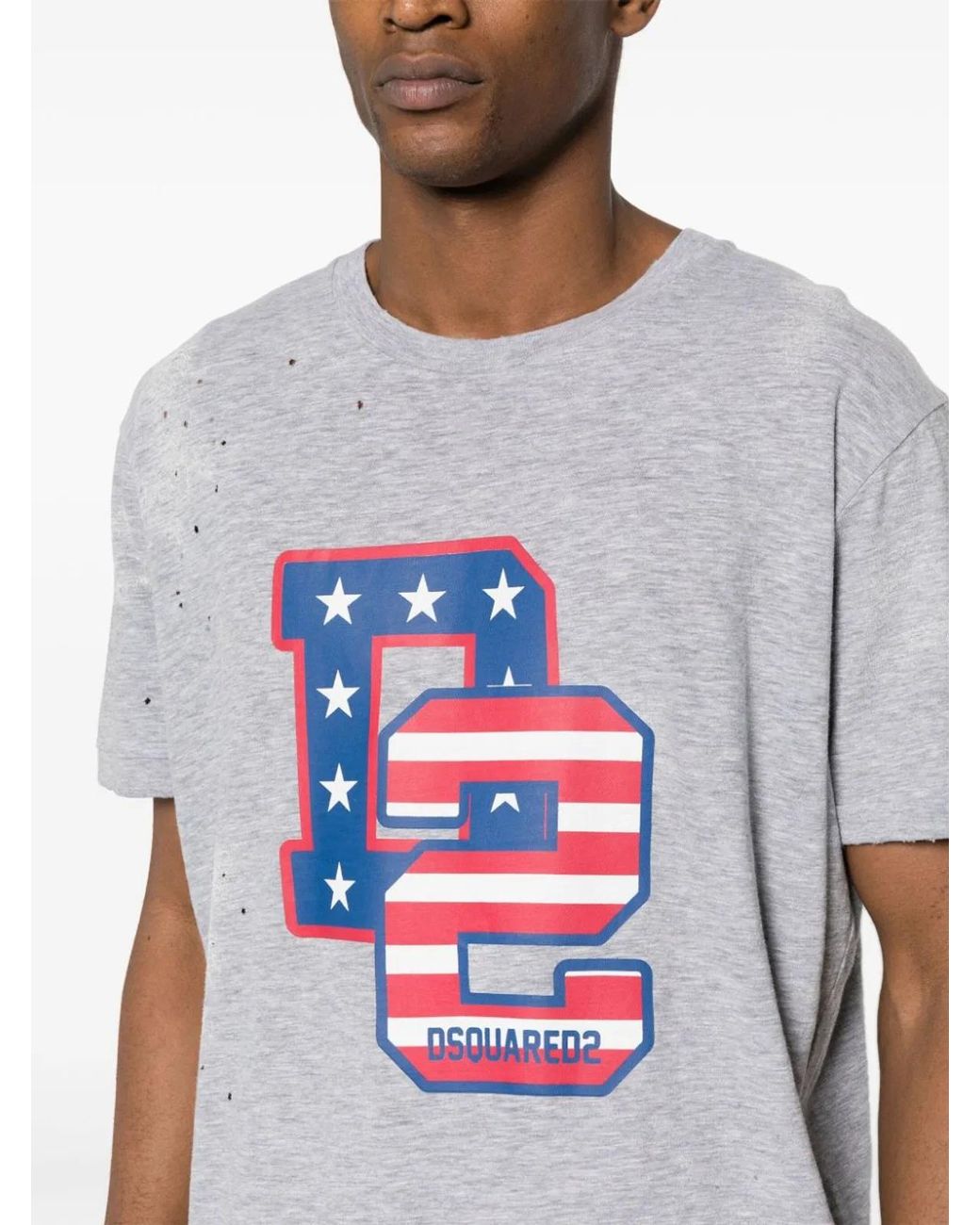 DSquared² Gray Muscle Fit Tee for men