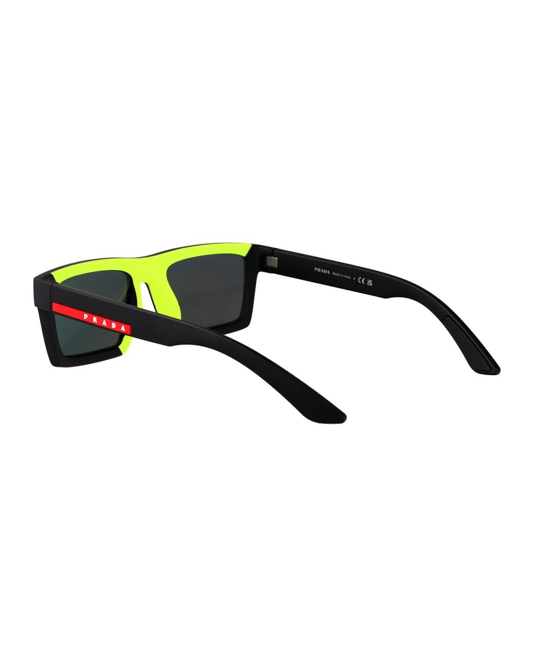 Prada Linea Rossa Black Matte Injectate Sunglasses for men