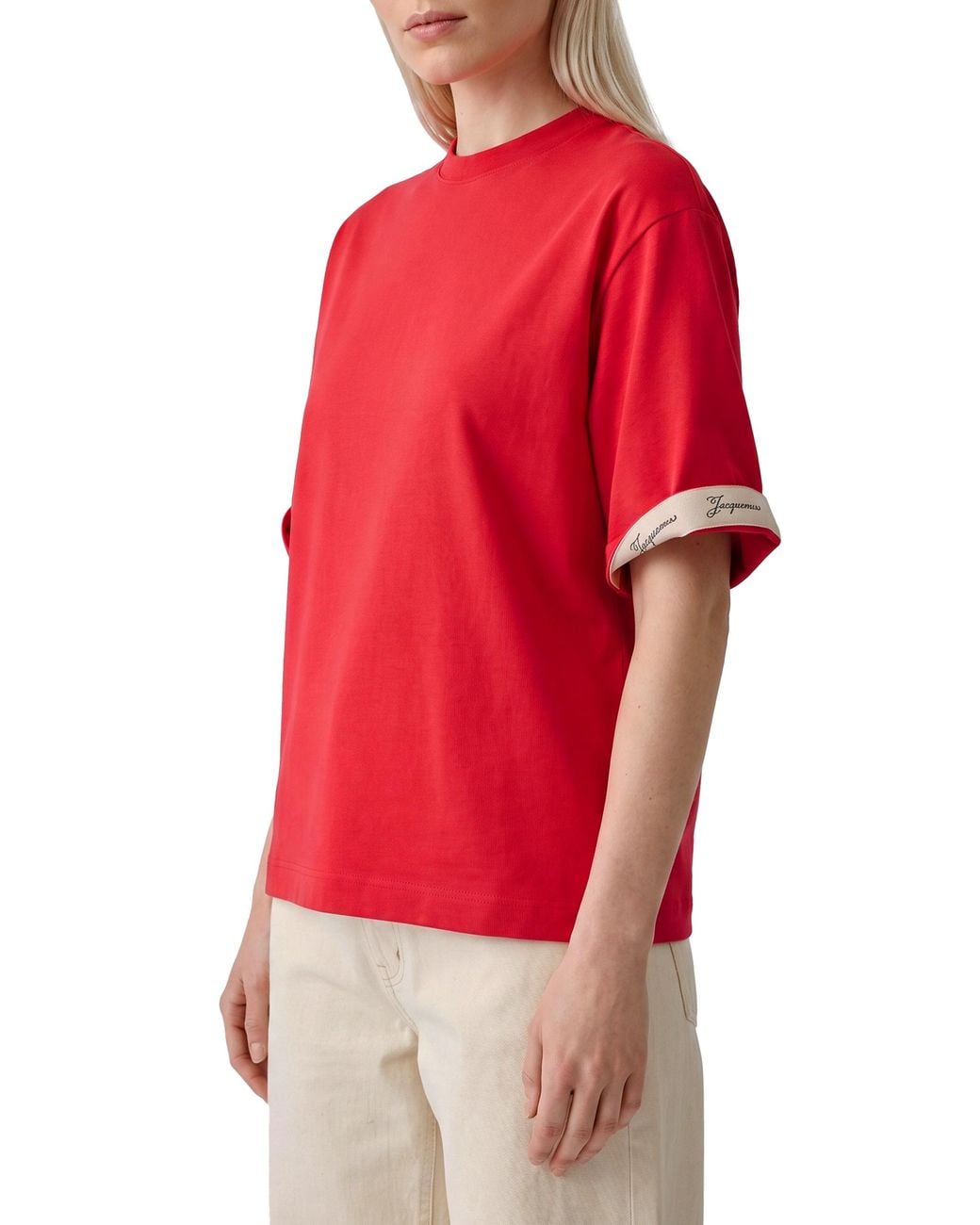 Jacquemus Red Short Sleeve Rond Carré T-Shirt