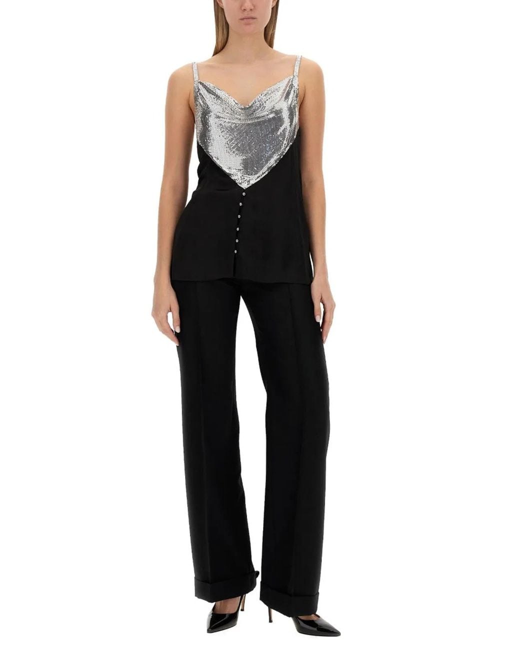 Rabanne Black Top With Inserts