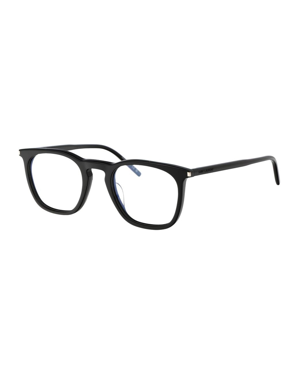 Saint Laurent Brown Transparent Acetate Glasses for men