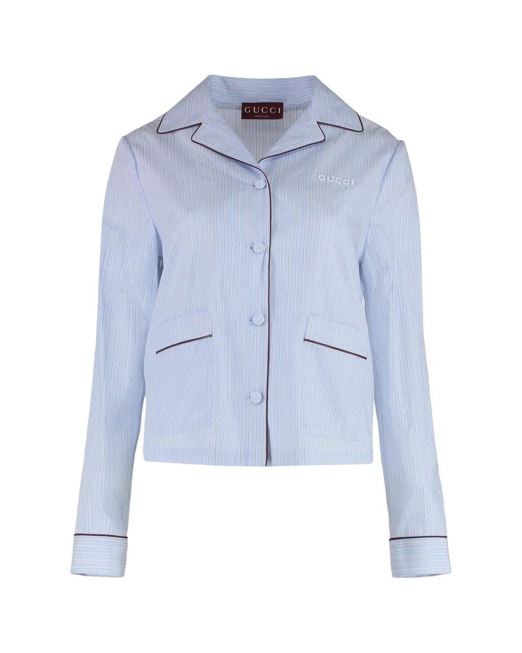 Gucci Blue Striped Cotton Shirt