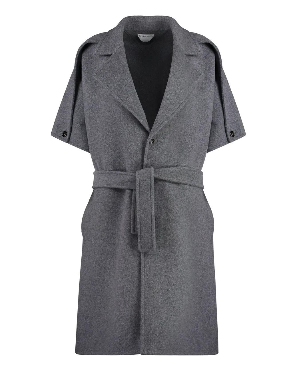 Bottega Veneta Gray Wool And Cashmere Coat
