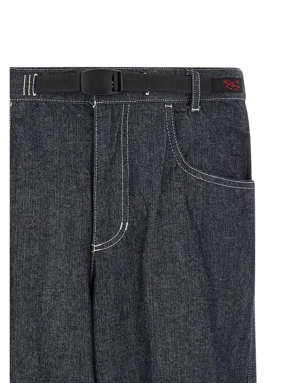 Gramicci Gray 'Japanese Chambray Double Knee' Jeans for men