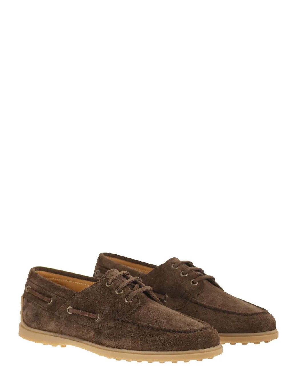 Tod's Brown Suede Boat Shoe for men