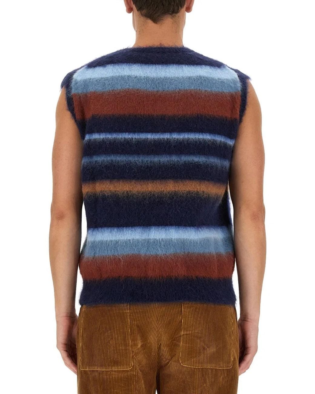 Etro Blue Vest With Stripe Pattern for men
