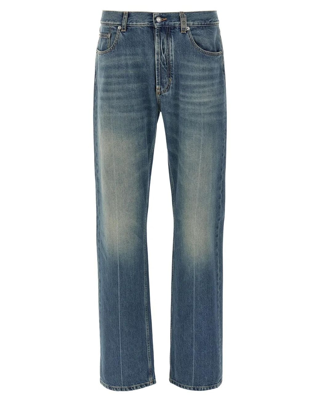 McQueen Blue 'Skull' Jeans for men