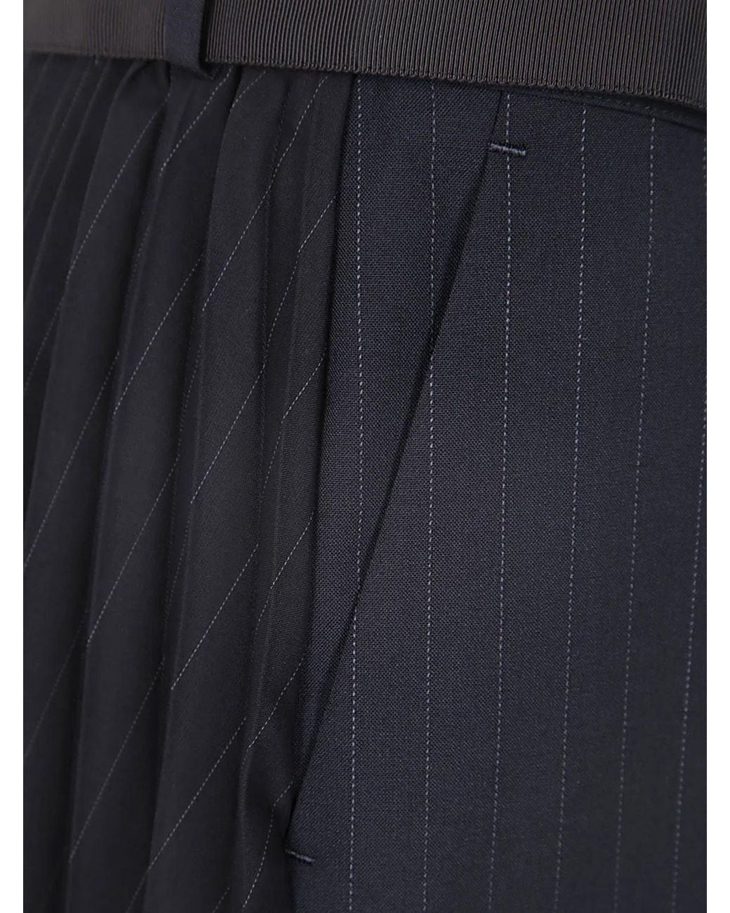 Sacai Blue Chalk Stripe Glencheck Skirt