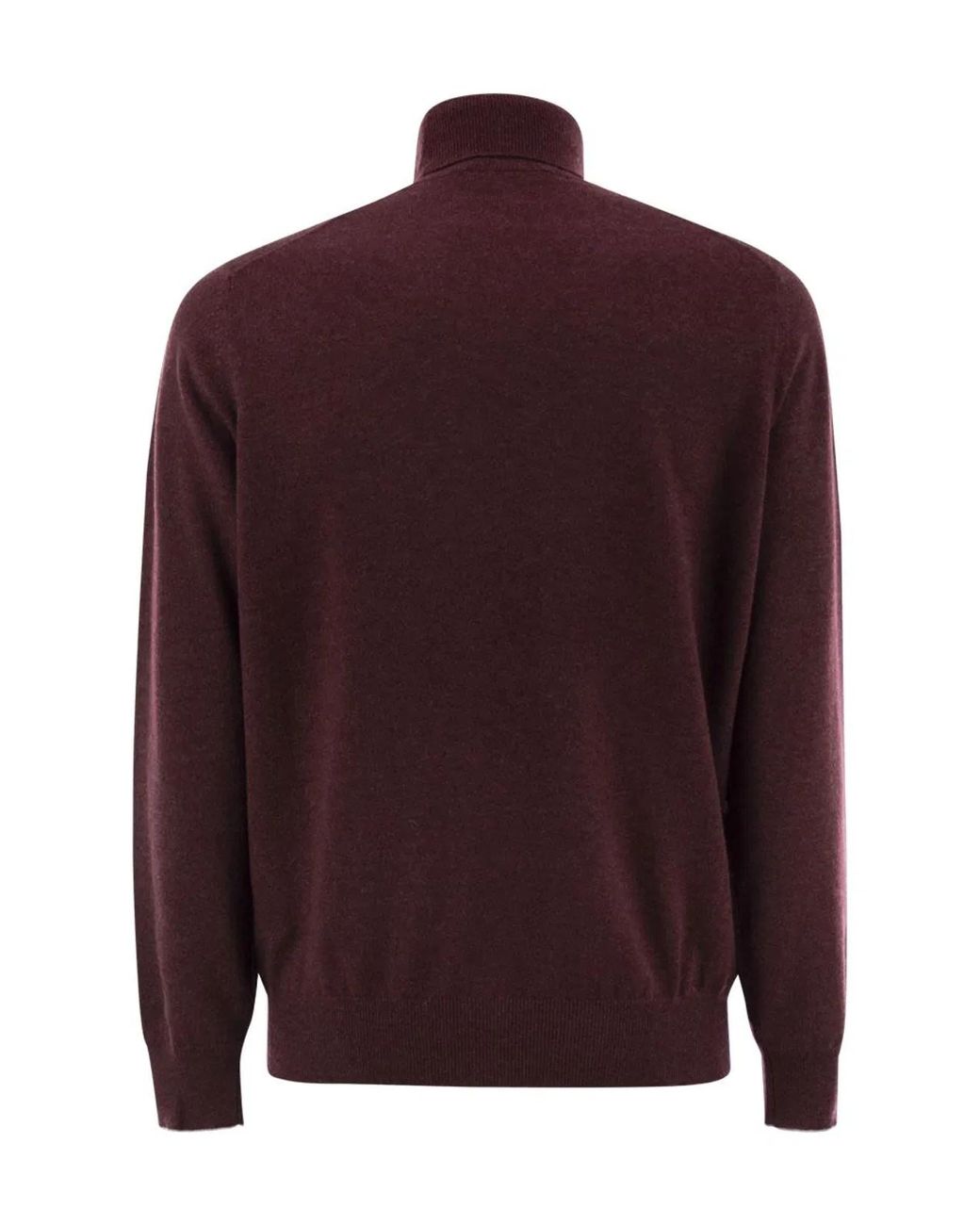 Brunello Cucinelli Red Cashmere Turtleneck Sweater for men