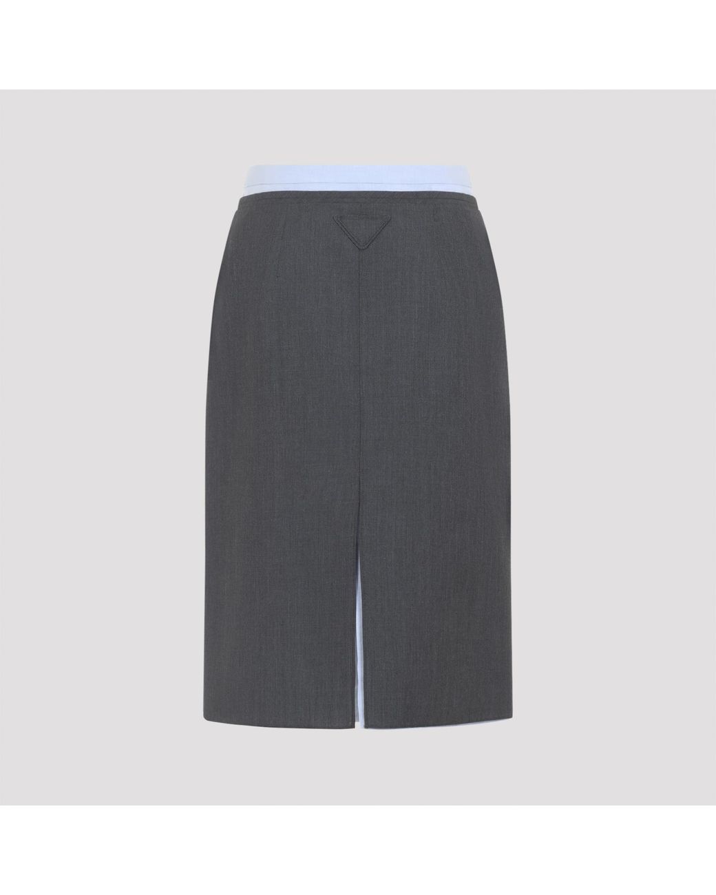 Prada Gray Ardesia Wool And Cotton Skirt