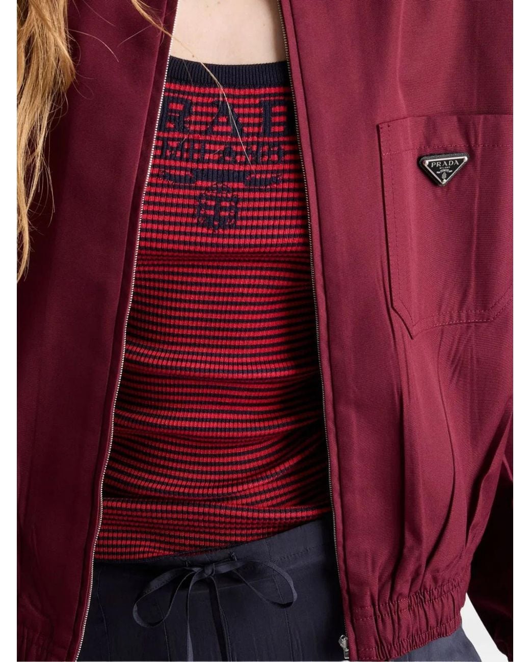 Prada Red Recycled Silk Top