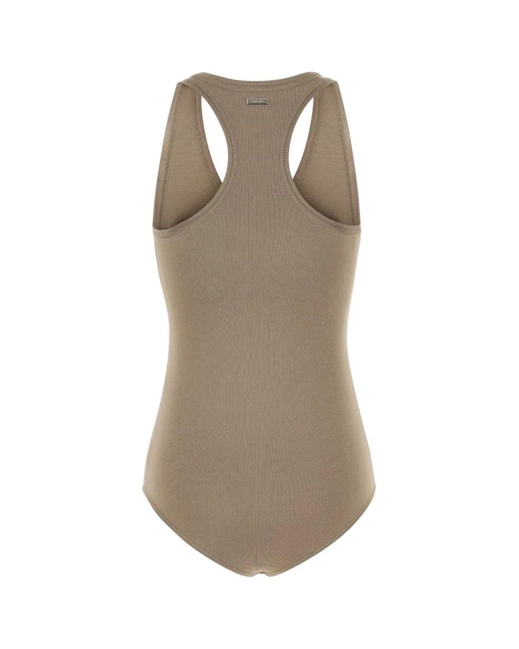 Ferragamo Natural Salvatore Dove Stretch Viscose Blend Bodysuit