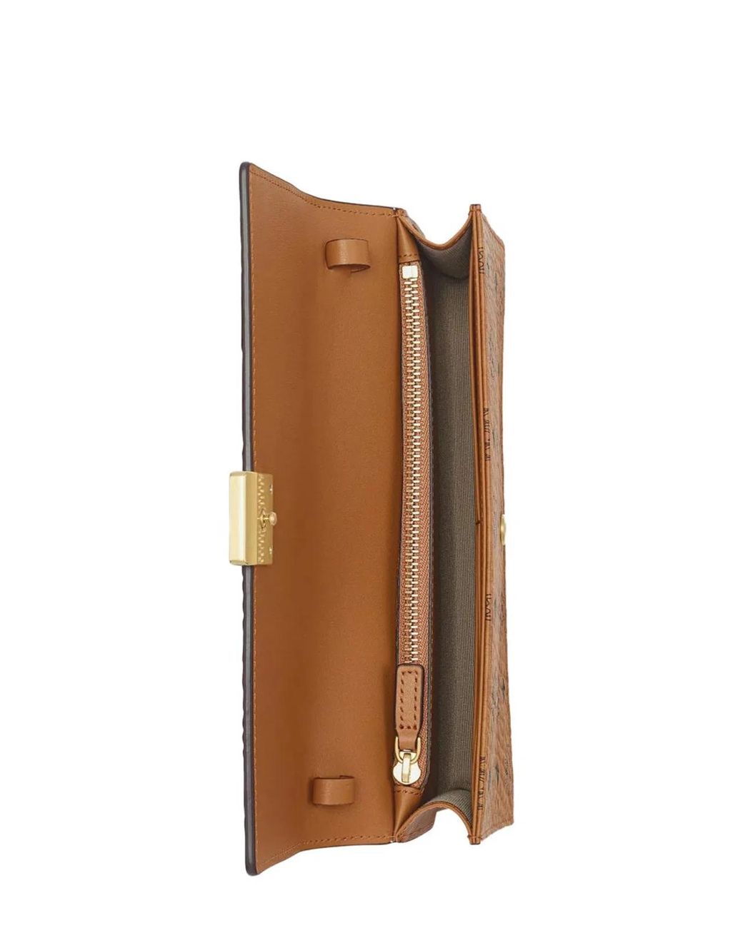 MCM Brown Aren Wallet With Shoulder Strap