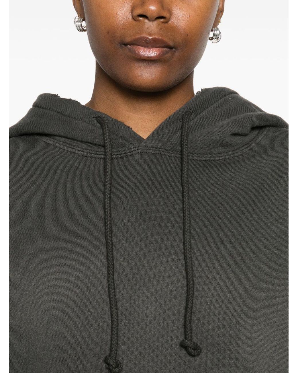 Golden Goose Deluxe Brand Black Star Logo-Print Cropped Hoodie