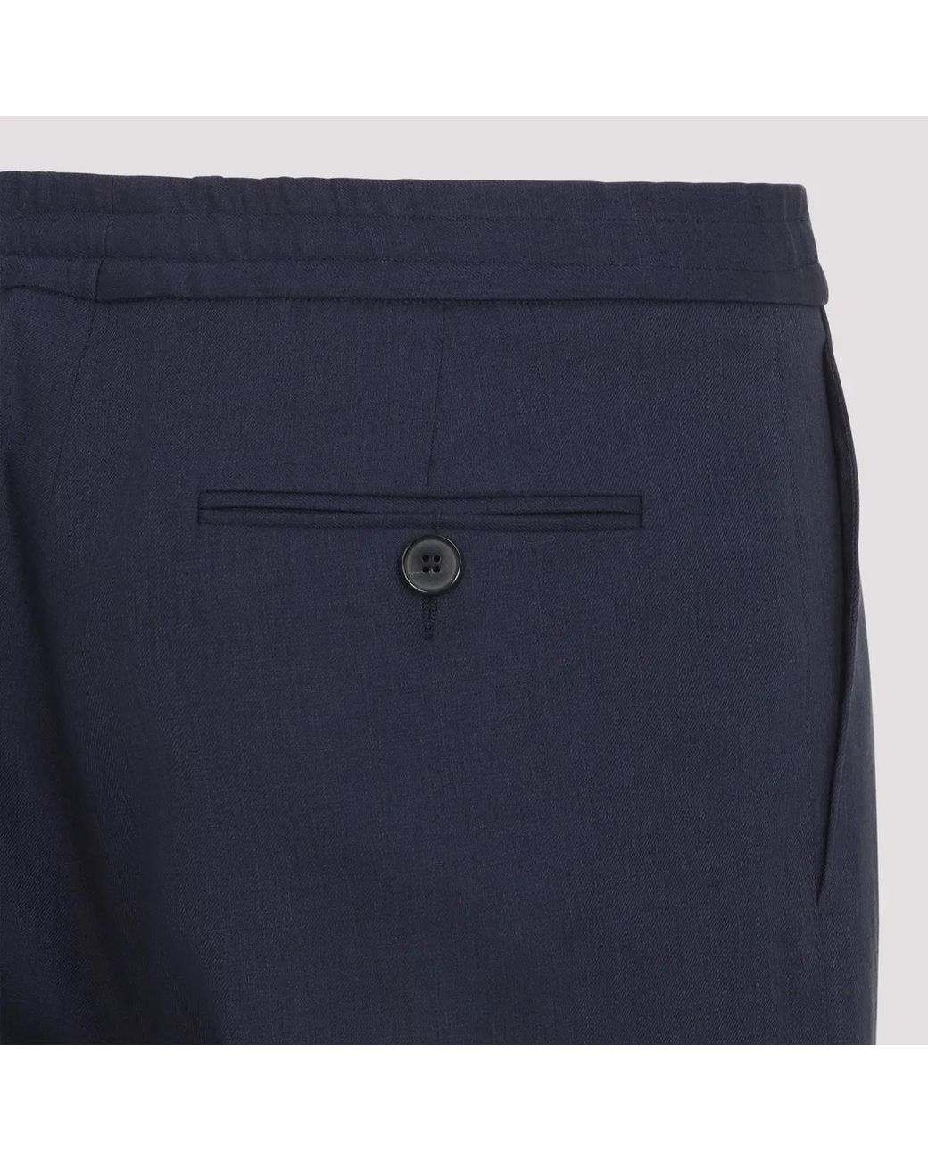 Zegna Blue Oasi Linen Pants for men