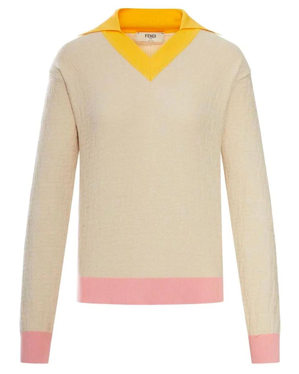 Fendi Natural Light Cotton And Silk Sweater