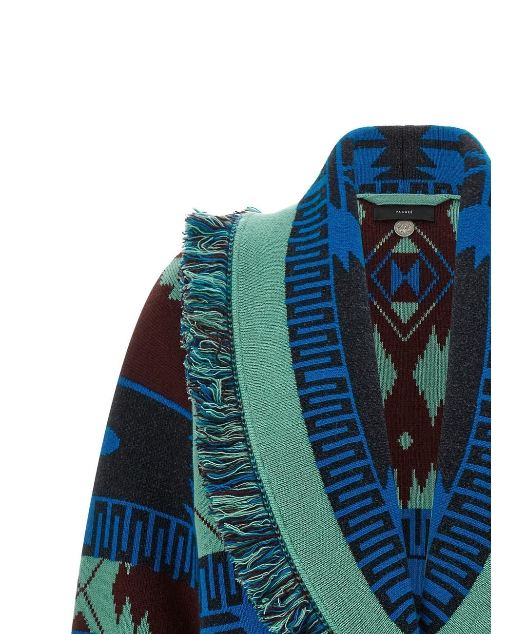 Alanui Blue Virgin Wool Cardigan Clothing