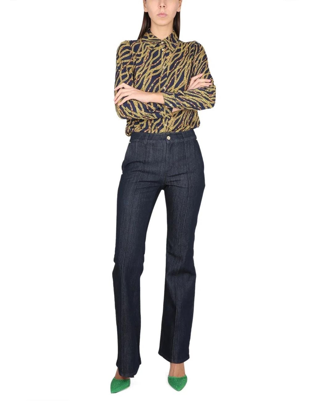 MICHAEL Michael Kors Blue Michael By Michael Kors Silk Blend Shirt