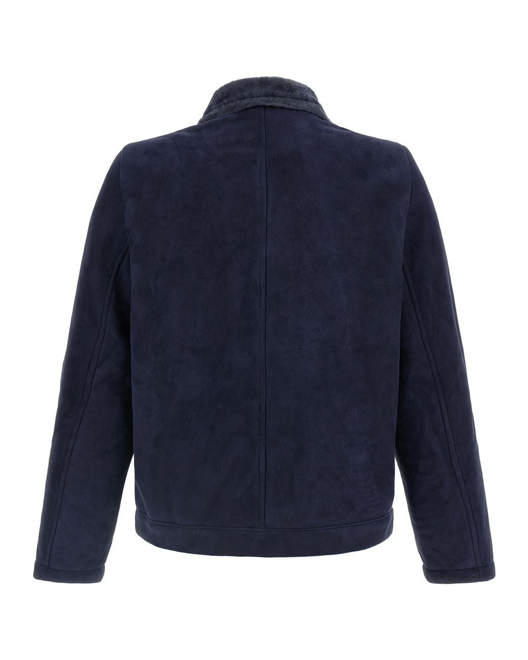 Giorgio Brato Blue Shearling Neck Overshirt for men