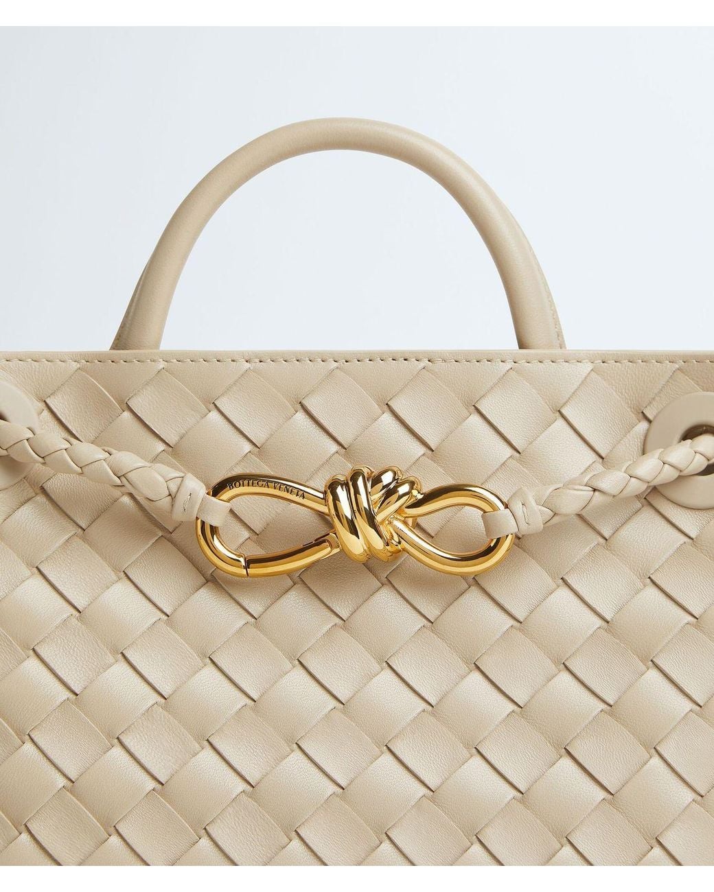 Bottega Veneta White Andiamo Shoulder Bag