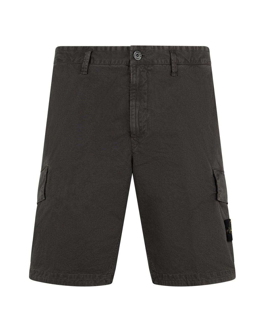 Stone Island Gray Cotton Cargo Bermuda for men