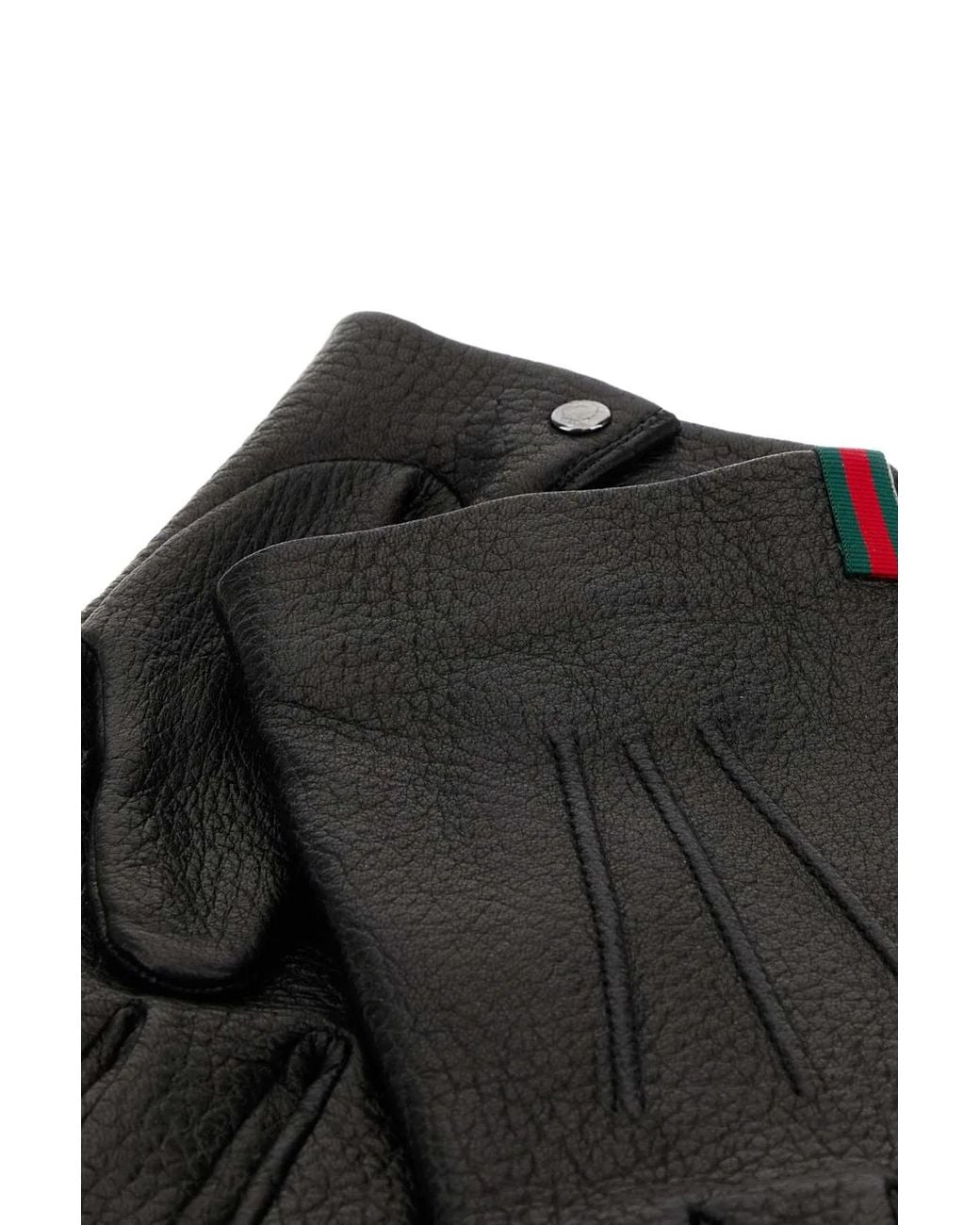 Gucci Black Leather Gloves for men