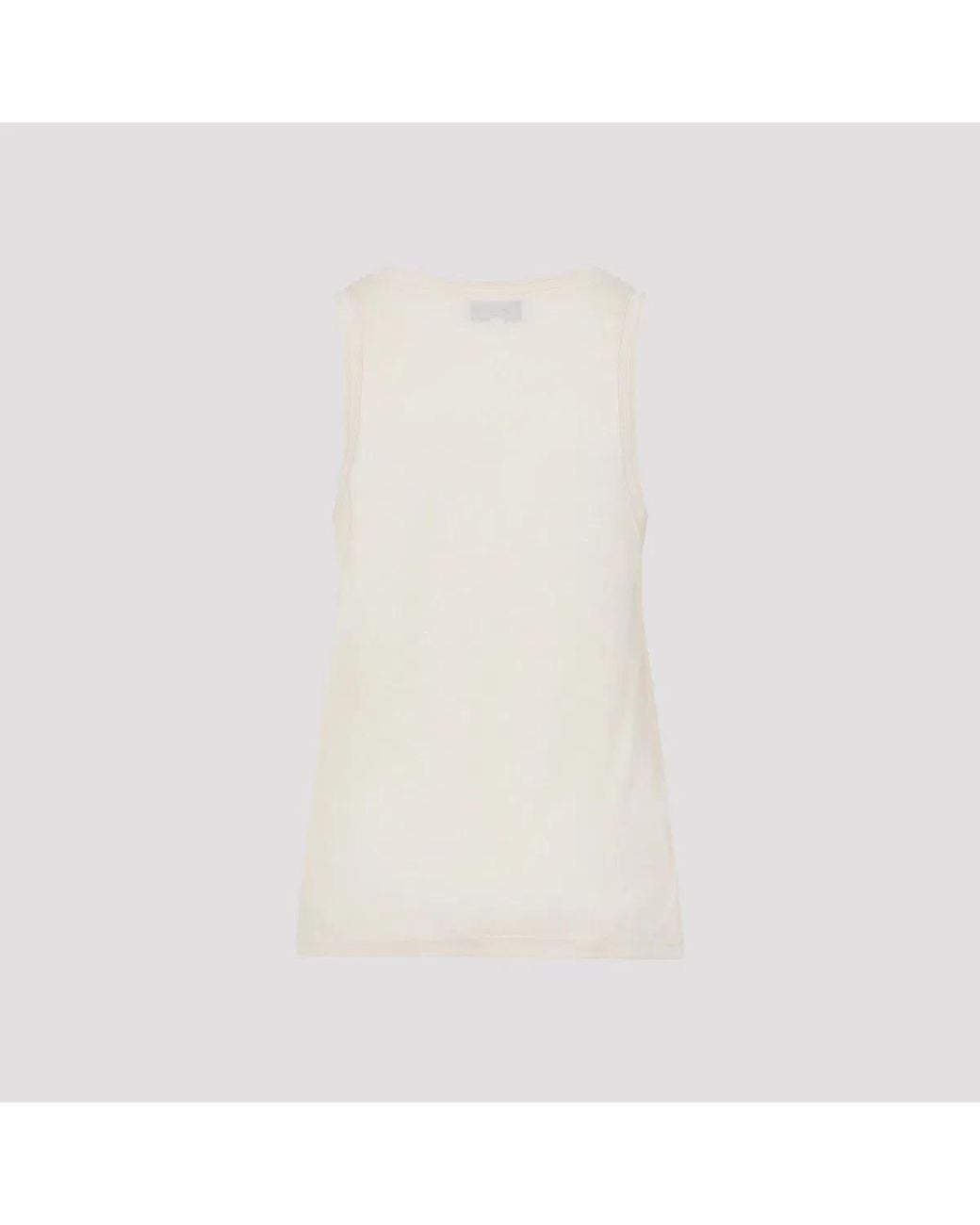 Studio Nicholson White Votan Scoop Neck Vest