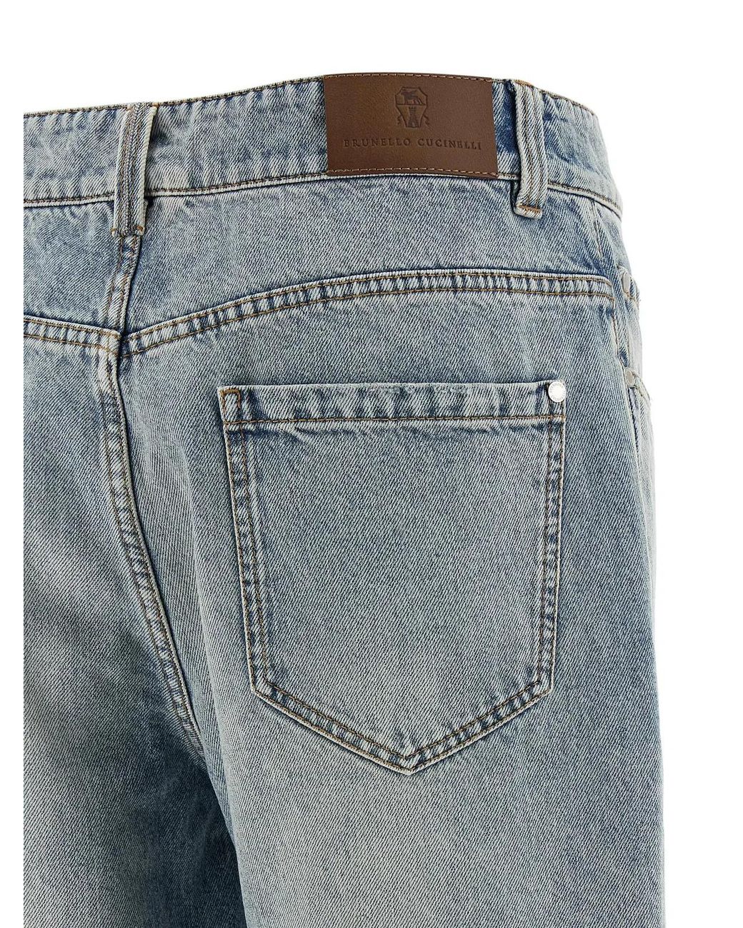 Brunello Cucinelli Blue Cotton Straight-Leg Jeans Clothing