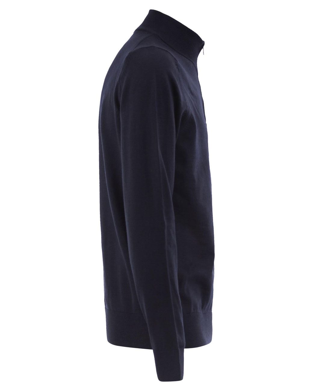 Boss Blue Pure Virgin Wool Half-Zip Jumper for men