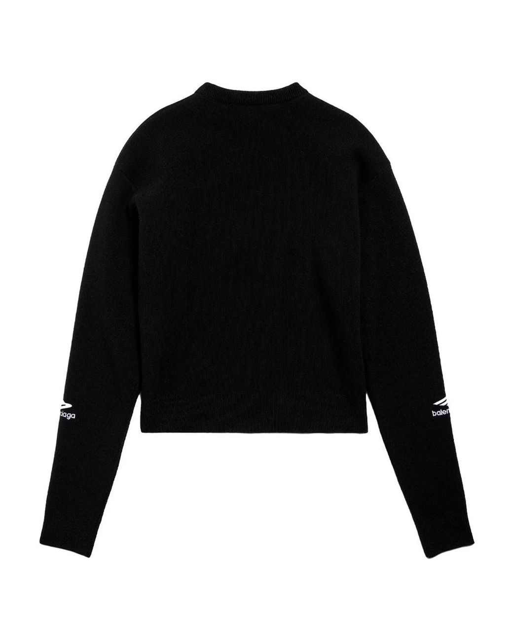 Balenciaga Black Wool Knitted Ski Crewneck Sweater