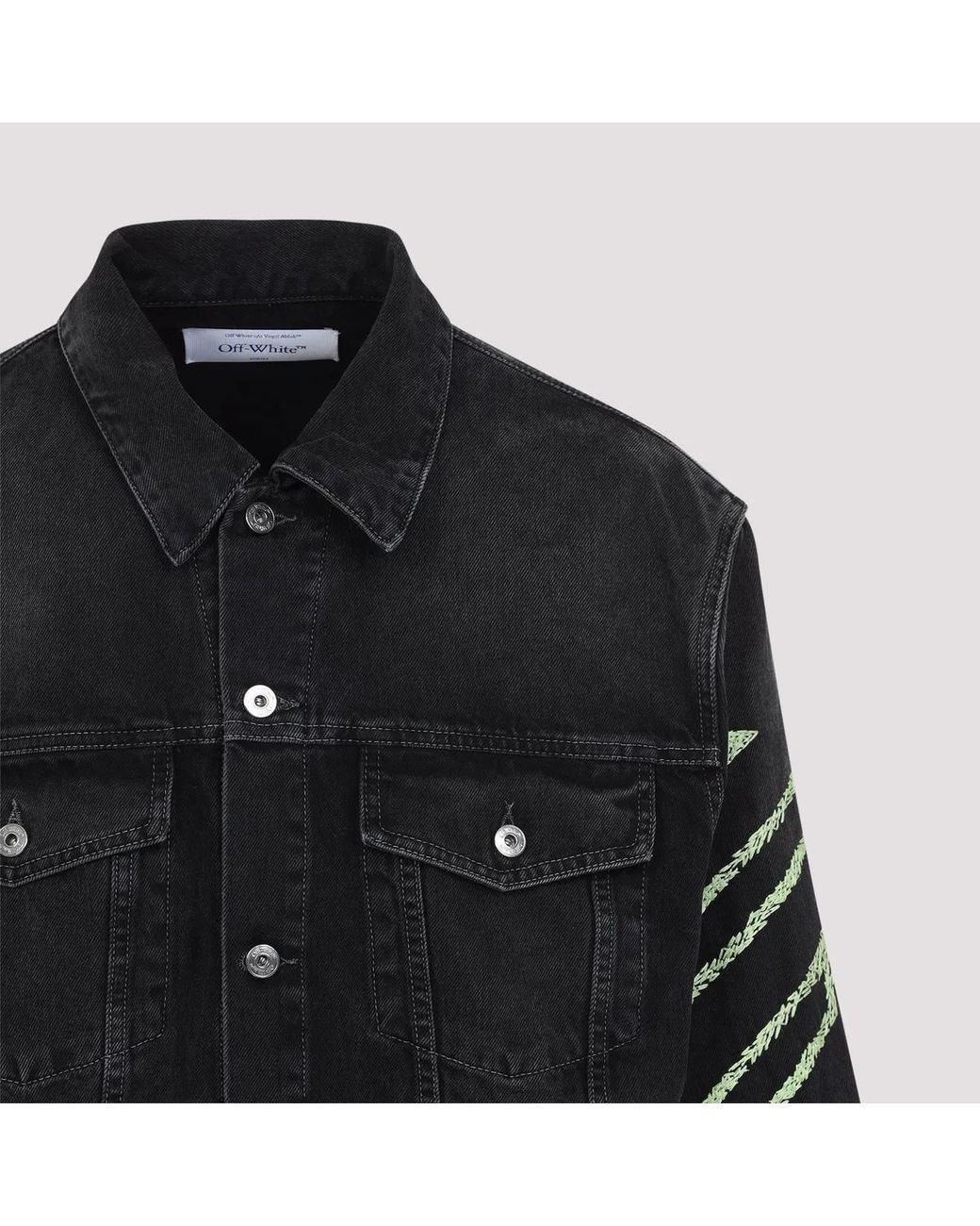 Off-White c/o Virgil Abloh Black Diag Arr Outl Den Skate Jacket for men