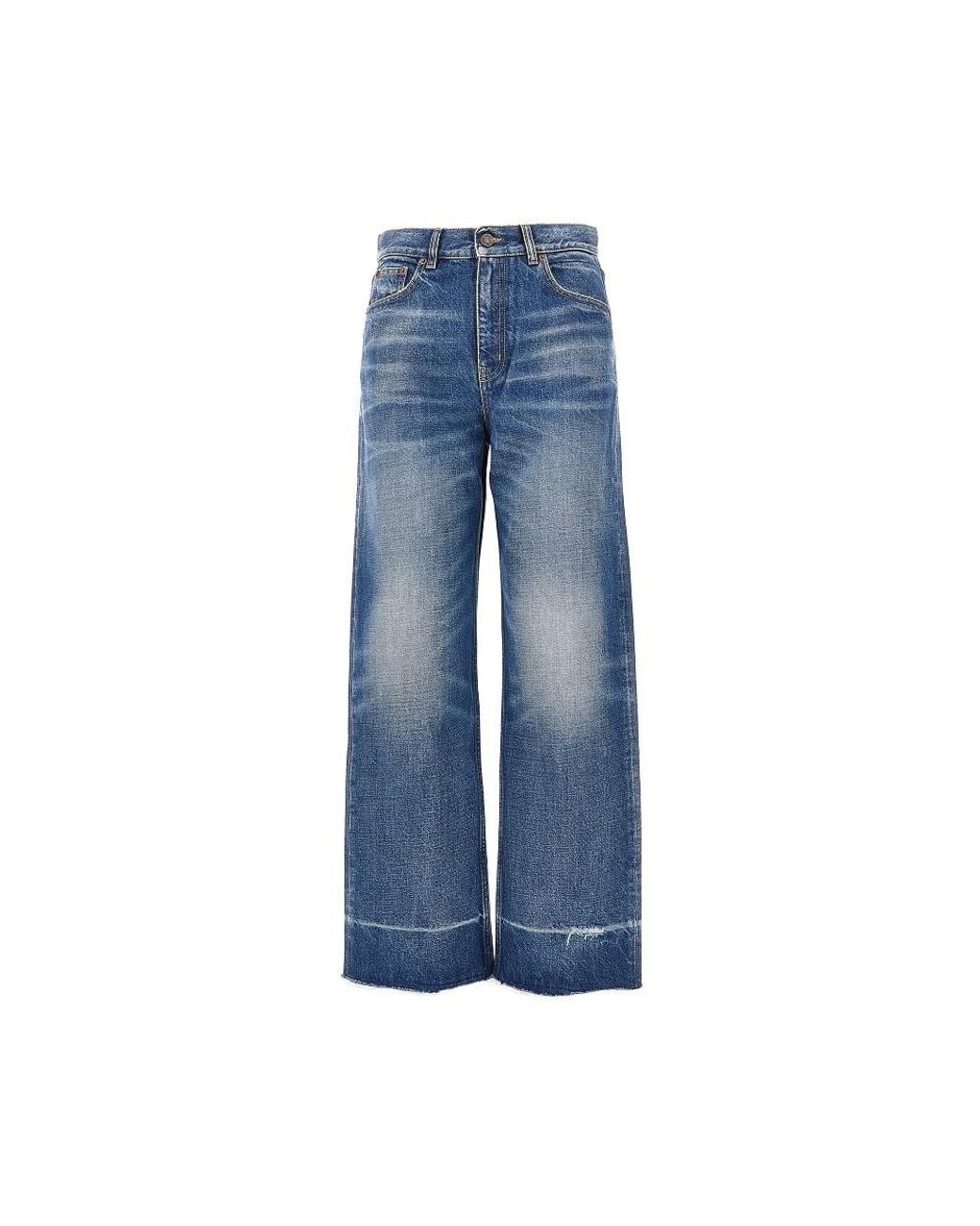 Chloé Blue Raw-Cut Hem Jeans