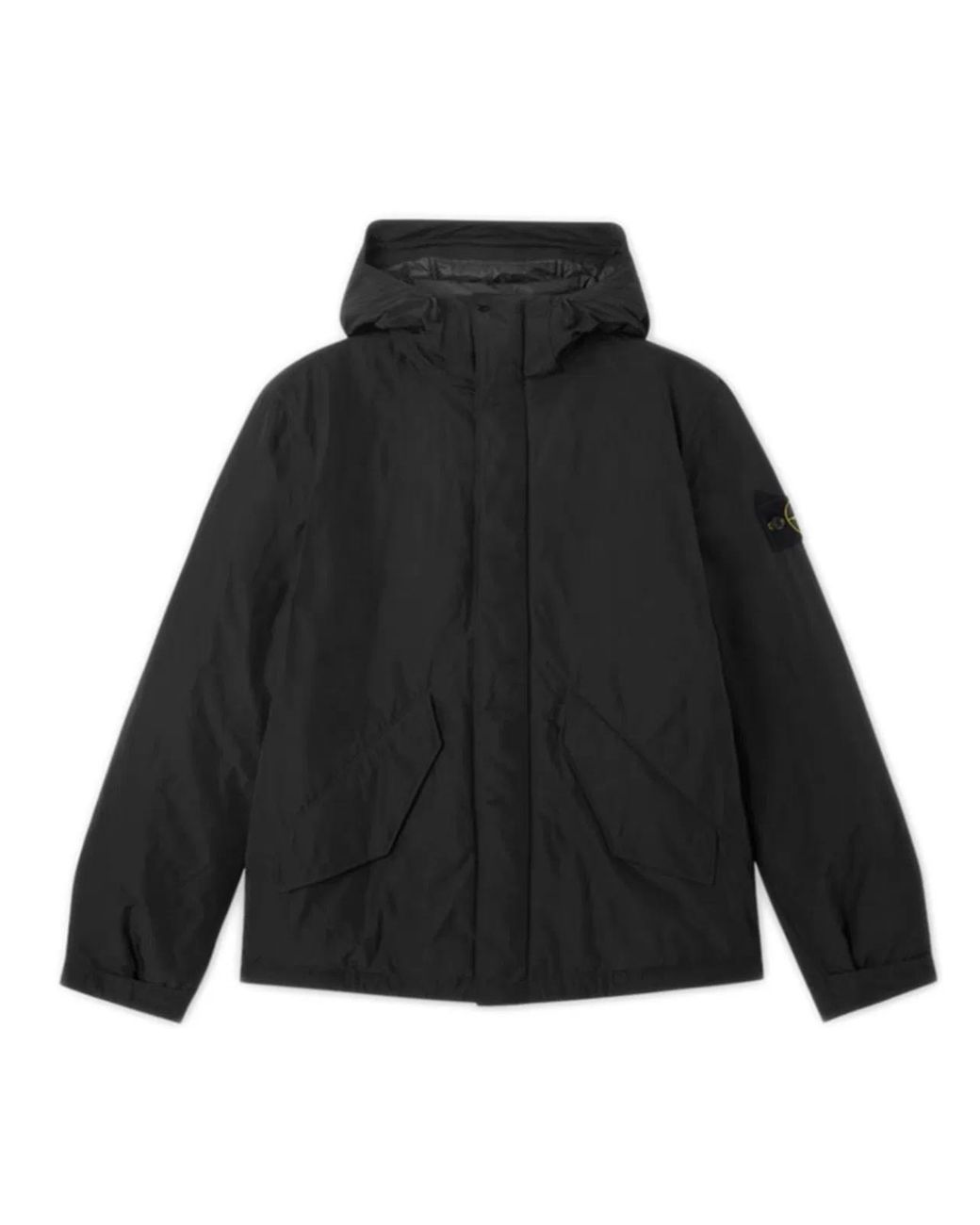 Stone Island Black Micro Reps Hooded Down Jacket for men