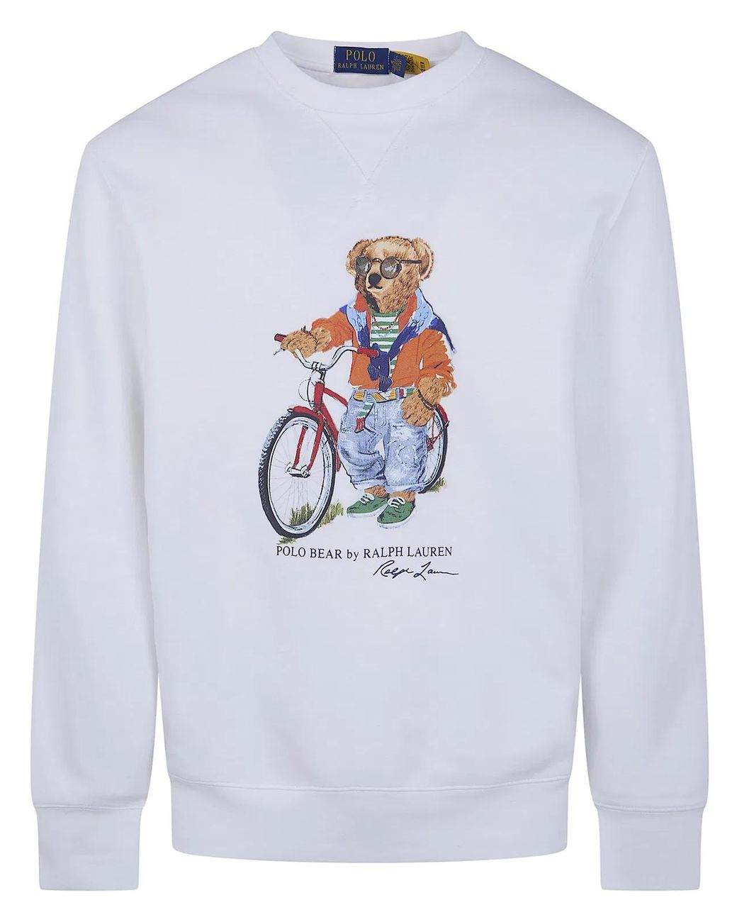 Polo Ralph Lauren White Cotton Sweatshirt With Polo Bear Print for men